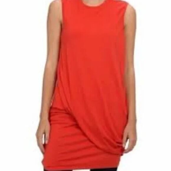 Mcq Alexander Mcqueen | Twisted Drape Dress in Terracotta Orange - Picture 12 of 12